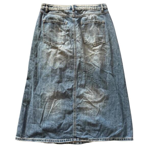 Vintage Distressed A-Line Denim Maxi Skirt (No Tag) Measurements in pictures - Picture 2 of 4